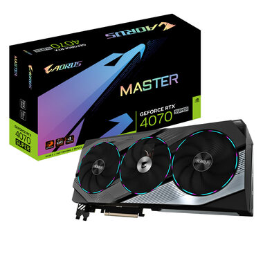 GIGABYTE GeForce RTX 4070 SUPER AORUS MASTER 12GB / 1980 - 2655 MHz / 12GB GDDR6x / 192-bit / 1x HDMI + 3x DP / (16) (GV-N407SAORUS M-12GD)