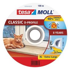Tesa Tesnenie tesamoll® profil D, 9 mm, biele, L-100 m, na okná a dvere