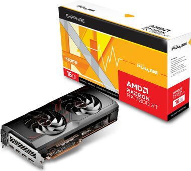 Sapphire PULSE Radeon RX 7800 XT 16GB / 1295-2430 MHz / 16GB GDDR6 / 256-bit / 2x HDMI + 2x DP / (8+8) (11330-02-20G)