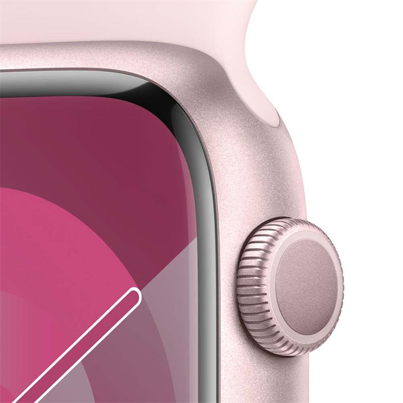 Apple Watch Series 9 GPS 45mm Pink Aluminium Case with Light Pink Sport Band - M/L