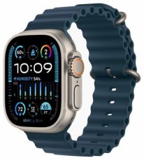 Apple Watch Ultra 2 GPS+Cellular 49mm Titanové telo - Modrý oceánsky remienok / 130-200 mm (MREG3F)
