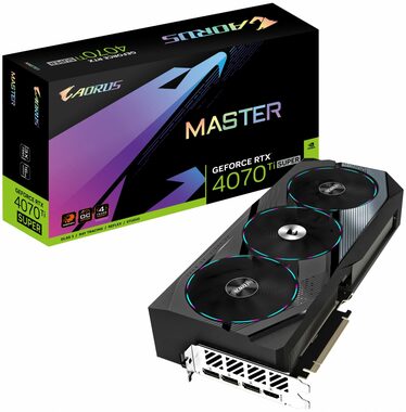 GIGABYTE GeForce RTX 4070 Ti SUPER AORUS MASTER 16GB / 2340 - 2670 MHz / 16GB GDDR6x / 256-bit / 1x HDMI + 3x DP / (16) (GV-N407TSAORUS M-16GD)