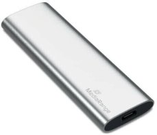 MediaRange MR1100 120GB strieborná / Externý SSD / M.2 SATA III / TLC / USB-C / R: 450MBs / W: 420MBs (MR1100)
