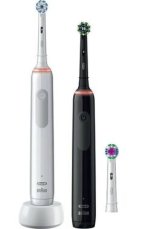Oral-B Pro 3 3900 Duo / Elektrický zubní kartáček / oscilační / 3 režimy / časovač (Pro 3 3900 Duo Black/Pink)