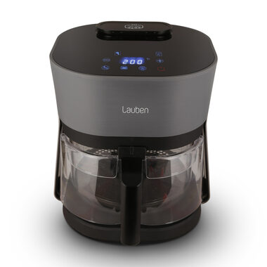 Lauben GlassSteamAir Fryer 4500BG čierna / Teplovzdušná fritéza / 1300 W / 4.5 l / 8 programov / 60-200 ° C (LBAFMGSAF45BA)