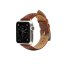 Monowear Perforated Leather Band pro Apple Watch – hnedý, Silver, 42 – 44 mm