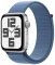 Apple Watch SE (2023) GPS 44mm Strieborné hliníkové telo - Modrý prevliekací remienok / 140-245 mm (MREF3)