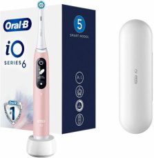 Oral-B iO Series 6 Pink Sand / Elektrická zubná kefka / magnetické iO / 5 režimov / AI / OLED (445197)
