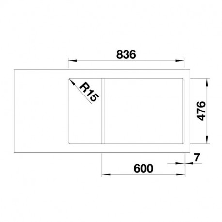 BLANCO ANDARO XL 6 S-IF Compact drez hodvábny lesk vanička vpravo 523001