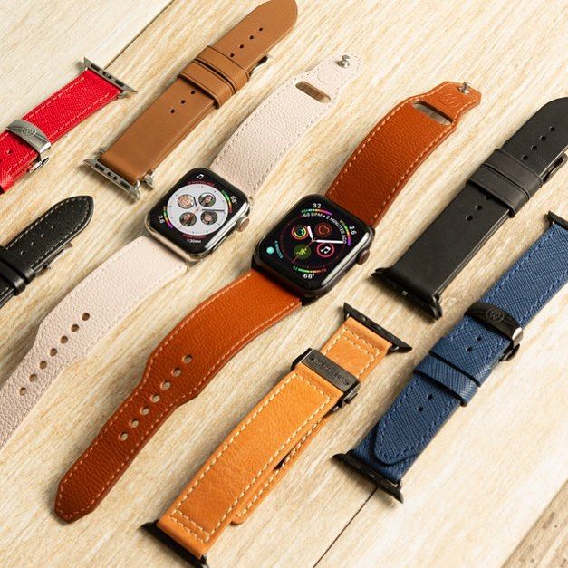 Monowear Leather Band pro Apple Watch – černy, Dark Gray 42 – 44 mm