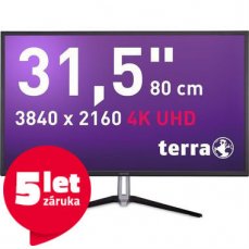 31.5" TERRA LED 3290W 4K černá / LED / 3840 x 2160 / VA / 16:9 / 5ms / 30M:1 / 300cd-m2 / 2xHDMI+DP / VESA (3030058)