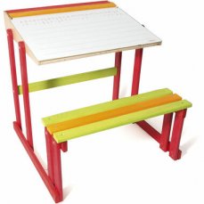 Jeujura Školská lavica s obojstrannou tabuľou farebná / od 3 rokov (J8860)