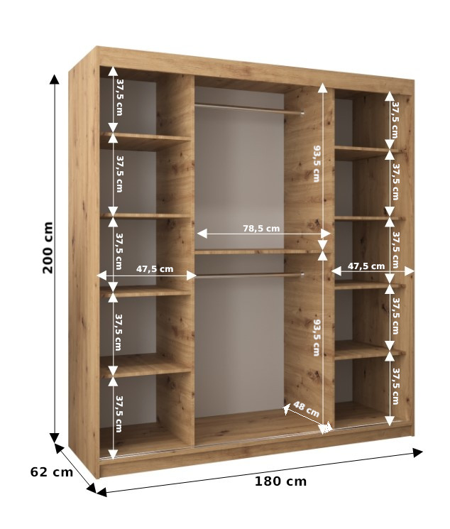 Šatní skříň Abi Mo Dveře: Dub sonoma, Rozměr: 150 cm, Korpus: Dub sonoma