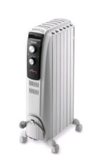 DeLonghi TRD40615 bílá / Elektrický olejový radiátor / 1500 W / 3 stupně ohřevu / kolečka / termostat (110612300)