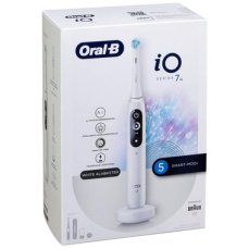 Oral-B iO 7N biela / rotačná zubná kefka / 5 režimov / Bluetooth / časovač / tlakový senzor / displej / puzdro / dopredaj (4210201302223)