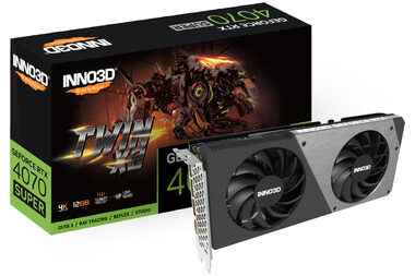 Inno3D GeForce RTX 4070 SUPER Twin X2 12GB / 1980 - 2475 MHz / 12GB GDDR6x / 192-bit / 1x HDMI + 3x DP / (16) (N407S2-126X-186162N)