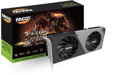 INNO3D GEFORCE RTX 4070 TWIN X2 OC / 2505 MHz / 12GB GDDR6X / 192bit / 1x HDMI + 3x DP / 200W (8) (N40702-126XX-185252N)