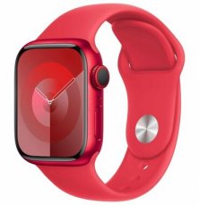 Apple Watch Series 9 GPS+Cellular 41mm (PRODUCT) RED hliníkové tělo - červený sportovní řemínek S/M / 130-180 mm (MRY63)