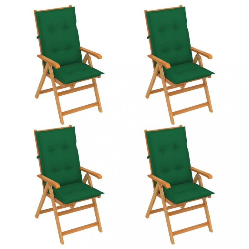 Skládací zahradní židle 4 ks s poduškami Dekorhome Vínová