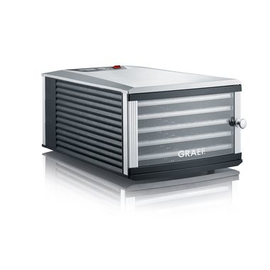 Graef DA 506 stříbrno-černá / sušička potravin / 650 W / vysoušecí plocha 0.65 m2 / 6 pater 295 x 365 mm / 30-70°C (DA 506)