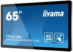 65" IIYAMA ProLite TF6539UHSC-B1AG / IPS / 3840 x 2160 / 16:9 / 8 ms / 500 cd / 1100:1 / HDMI+VGA+DP / dotyk (TF6539UHSC-B1AG)