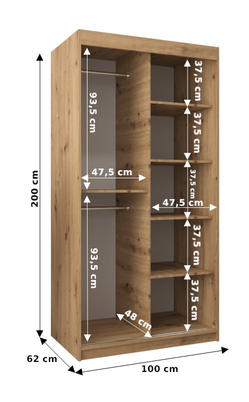 Šatní skříň Abi Mr s nástavcem Dveře: Dub sonoma, Rozměr: 120 cm, Korpus: Bílá