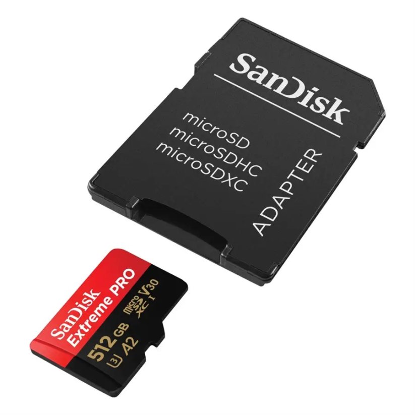 SanDisk Extreme microSDXC 512 GB (190 MB/s A2 C10 V30 UHS-I U3) (SDSQXCD-512G-GN6MA)