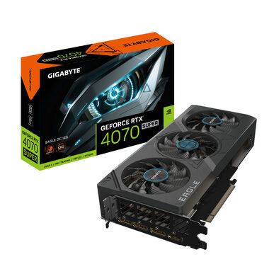 GIGABYTE GeForce RTX 4070 SUPER EAGLE OC 12GB / 1980 - 2535 MHz / 12GB GDDR6x / 192-bit / 1x HDMI + 3x DP / (16) (GV-N407SEAGLE OC-12GD)